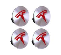 THJKCVSD 4 Piezas Tapas Llantas, para Tesla Model 3 Model S Model X 56mm Tapacubos AntióXido Llanta Rueda Cubre Embellecedor Insignia Accesorios de Coche