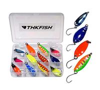 THKFISH 12 Piezas Cebos de Cucharilla para Pesca Señuelos Pesca Spinning Cucharas Spoon Trucha Rockfishing Jigging Aparejos Pesca Kit