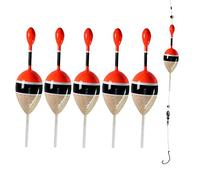 THKFISH Flotadores de Pesca Bobber 5 Piezas Flotadores de Pesca Bobbers de Pesca (Madera, 15g Flotabilidad)