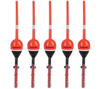 THKFISH Flotadores de Pesca Bobbers de Pesca Flotadores De Madera De Balsa 5piezas Amarillo/Rojo
