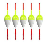 THKFISH Flotadores de Pesca Bobbers de Pesca Flotadores De Madera De Balsa 5piezas Amarillo/Rojo