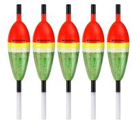 THKFISH Flotadores de pesca de madera de balsa, bobinas de pesca para pesca, crappie, trucha, lubina, pez gato, lucioperca, 5 unidades