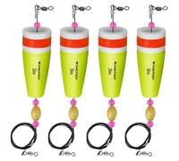THKFISH Flotadores de Pesca Mar Boyas de Pesca Tope Silicona Pesca Flotadores Que Hacen Estallar Ponderados 4 Piezas Yellow 28g