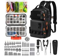 THKFISH Juego de 462 herramientas de pesca, mochila y caja de pesca, incluye cebo, anzuelo, plomada, juego de accesorios, alicates, recogedor de peces, equipo de pesca y regalo de pesca para hombres