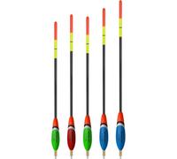 THKFISH Juego de 5 flotadores de Pesca de Madera con Colores Vivos, Accesorios de Pesca para río y Lago, 2,5 + 3 g/2,5 + 2,5 g/2,0 g/2,0 + 2,0 g/1,2 + 2,0 g/1,2 + 2,0 g/1,5 + 1,5 g