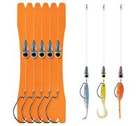 THKFISH Kit de Anzuelo de Pesca con plomos y líder para Trucha Lucio, Texas Rig Aparejos para Pesca, Anzuelo 1/0#, plomos 3,5g 5g 7g 10g 14g (14g - 5 Piezas)