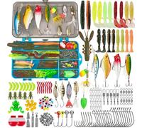 THKFISH Kit de señuelos de pesca, caja de aparejos de 153 piezas con aparejos incluidos señuelos spinning mar, cucharillas pesca, pesca accesorios de trucha de lubina
