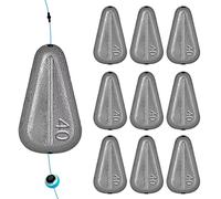 THKFISH Pesos de Pesca Plomos de Pesca No Roll Sinkers No Snag Flat Inline Sinkers para Catfishing Rigs Agua Salada Agua Dulce -40G-10PCS