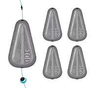THKFISH Pesos de Pesca Plomos de Pesca No Roll Sinkers No Snag Flat Inline Sinkers para Catfishing Rigs Agua Salada Agua Dulce -100G-5PCS