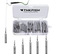 THKFISH Pesos de Pesca Plomos de Pesca Pesos Drop Shot Kit A-Esbelto Forma 28 Piezas