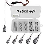 THKFISH Pesos de Pesca Plomos de Pesca Pesos Drop Shot Kit B-Gota de Agua Forma 28 Piezas