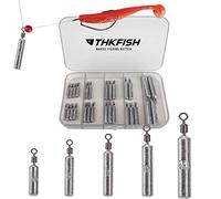 THKFISH Pesos de Pesca Plomos de Pesca Pesos Drop Shot Kit de Accesorios de Pesca Aparejo Drop Shot Anzuelos de Pesca Ganchos Compensados Aparejo de Pescar 28 Piezas