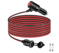 Thlevel 2 Metros Cable de Extensión Conector para Encendedor de Cigarrillos de Coche 16 AWG Prolongador Cable Toma de Mechero con Interruptor para 12V 24V Caravana Barco Camper