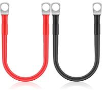 Thlevel 2pcs Bateria Cables Inversores 30cm 5AWG 16mm² con Terminales de Anillo para Camión Motocicleta Marino