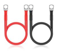 Thlevel 2pcs Bateria Cables Inversores 50cm 5AWG 16mm² con Terminales de Anillo para Camión Motocicleta Marino