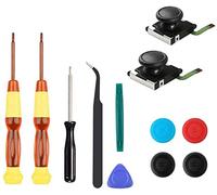 Thlevel 2PCS Joystick Analógico 3D para NS Utiliza para el Reemplazo del Izquierdo/Derecho con Destornillador Herramientas de Reparación y 4 Tapas para Pulgar