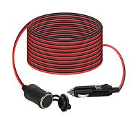 Thlevel Cable de Extensión Conector para Encendedor de Cigarrillos de Coche 12V 24V 10A para Auto 20AWG Enchufe Mechero Cable Adaptador 4 Metros