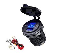 Thlevel Cargador de Coche USB de Doble QC3.0 Carga rápida Puerto Adaptador con voltímetro Digital LED e Interruptor para 12V 24V Marina Camiones Campista