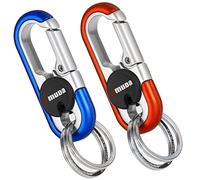 Thlevel Llavero de Coche Metálico para Coches Llaveros Moto Personalizado con Dos para Carteras de Hombre y Mujer Llaves Azul Naranja