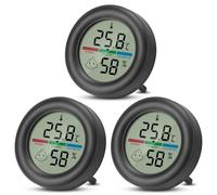 Thlevel Mini Termómetro Interior Higrómetro Digital Casa Temperatura y Medidor de Humedad con Indicador de Confort Facial para Invernadero Bodega Dormitorios 3 Piezas