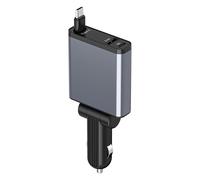 Thlevel Retráctil Cargador Coche Carga Rápida 51W Cargador Mechero USB C 3 EN 1 Adaptador Cargador Mechero Rápido Compatible con iPhone Samsung para Coche Autocaravana