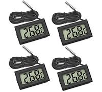 Thlevel Termómetro Acuario Digitale Mini Termometro Nevera Medidor de Sensor Temperatura con Sonda Esterna Impermeabile per Frigorifero Congelador 4 Nero