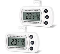 Thlevel Termómetro para Frigorífico Termometro Digital Casa Interior Sensor Temperatura y Medidor de Humedad Impermeable con Ganchoe Función de Registro Máximo Mínimo 2pcs