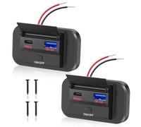 Thlevel Toma USB Cargador Coche 36W QC3.0 55W PD Tipo C Carga Rápida para 12V 24V Barcos y Motocicleta Marina Camión Rojo