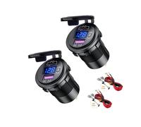 Thlevel Toma USB Cargador Coche Tipo C PD y QC3.0 Carga Impermeable con Interruptor y Voltímetro LED Indicador para 12V 24V Coches Motos Camiones Barcos 2PCS