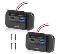 Thlevel Toma USB Coche Cargador de Coches 36W QC3.0 55W PD Tipo C Carga Rápida para 12V 24V Barcos Motocicleta Marina Camión