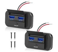 Thlevel Toma USB Coche Cargador de Coches 36W QC3.0 Carga Rápida para 12V 24V Barcos y Motocicleta Marina Camión