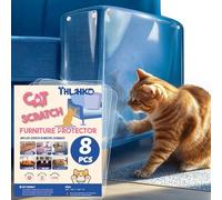 Thlhkd Protector de muebles contra arañazos de gatos: 8 protectores de sofá para gatos, garras de gatos, hojas adhesivas transparentes de una sola cara, a prueba de garras, cubierta de protección de