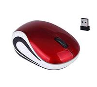 THLMT Mini ratón USB, ratón inalámbrico para Ordenador, PC, portátil, ratón ergonómico para Juegos, ratón óptico de 1600DPI para Tableta y portátil (Red)