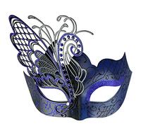 Thmyo Butterfly Lady Masquerade Mask, Máscara de Baile de Mardi Gras Veneciana de Halloween Brillante (Negro + Azul)