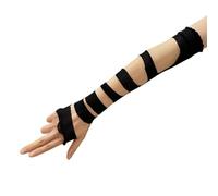 THOANBY Guantes de vendaje para eventos de animación, subculturas, mangas de brazo, cubierta de anime, fiesta, sin dedos, para cosplay y niñas, Negro, Talla única