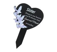 THOANBY Placas conmemorativas,Placas conmemorativas de corazón,Recuerdos acrílicos Grabados para papá y mamá,decoración de tumbas al Aire Libre,condolencias.