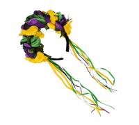 THOANBY Tocado de cinta ajustable de Mardi Gras, cómoda diadema de tela, colores de celebración, festival, accesorio para el cabello, tocado de fiesta
