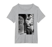 Thom York de Radiohead 1997 por Simon Fowler Camiseta, Mujer Tallas Grandes, Gris Jaspeado, 2XL Grande