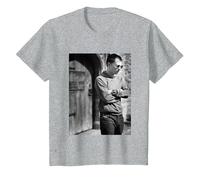 Thom York de Radiohead 1997 por Simon Fowler Camiseta, Niños, Gris Jaspeado, 10 años