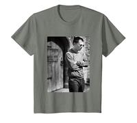 Thom York de Radiohead 1997 por Simon Fowler Camiseta, Niños, Verde Militar Jaspeado, 2 años
