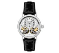 Thomas Earnhshaw - Reloj de hombre Beaufort Anatolia, automático y mecánico, con esfera plateada, analógico de estilo clásico y correa de cuero negro, ES-8059-01