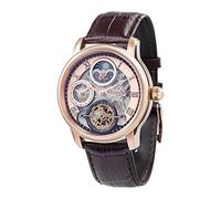 Thomas Earnhshaw - Reloj mecánico de hombre Shadow automático con esfera de oro rosa, mecanismo a la vista y correa de cuero marrón, ES-8063-02