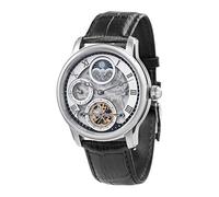 Thomas Earnhshaw - Reloj mecánico de hombre Shadow automático con esfera plateada, mecanismo a la vista y correa de cuero negra, ES-8063-01