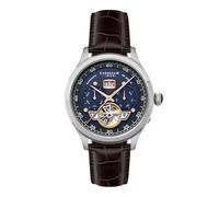 Thomas Earnshaw Baron Reloj para hombre - Movimiento automático de corazón abierto, calendario Grand Date - Caja de acero inoxidable de 43 mm, correa de piel, resistente al agua hasta 50 m, ES-8187