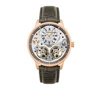 Thomas Earnshaw Brewster ES-8273 - Reloj automático de 42 mm para hombre con correa de cuero genuino, gris