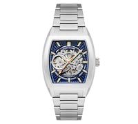 Thomas Earnshaw Reloj automático Heritage Wellington Skeleton de 40 mm para hombre con correa de cuero ES-8302, Azul acero