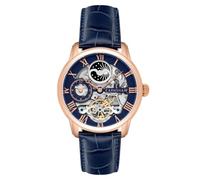 Thomas Earnshaw Reloj de Esqueleto automático para Hombre de 44 mm de Longitud, Doble Hora, Hora Dual, Pantalla de Sol y Luna y Rotor Decorado, Azul, ES-8006-0A