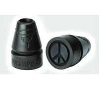 Thomas Fetterman Puntas ultraligeras para bastones y muletas Tornado Air con impresión de señal de paz, se adapta a bastones o muletas de 3/4 a 1 pulgada de diámetro, negro, 1 par