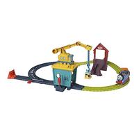 THOMAS & FRIENDS Circuito de tren motorizado Fix 'em Up Friends con la grúa Carly, Sandy the Rail Speeder y Thomas, a partir de 3 años, HDY58