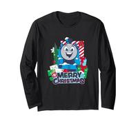 Thomas & Friends - Feliz Navidad Manga Larga, Unisex para Adultos, Negro, S